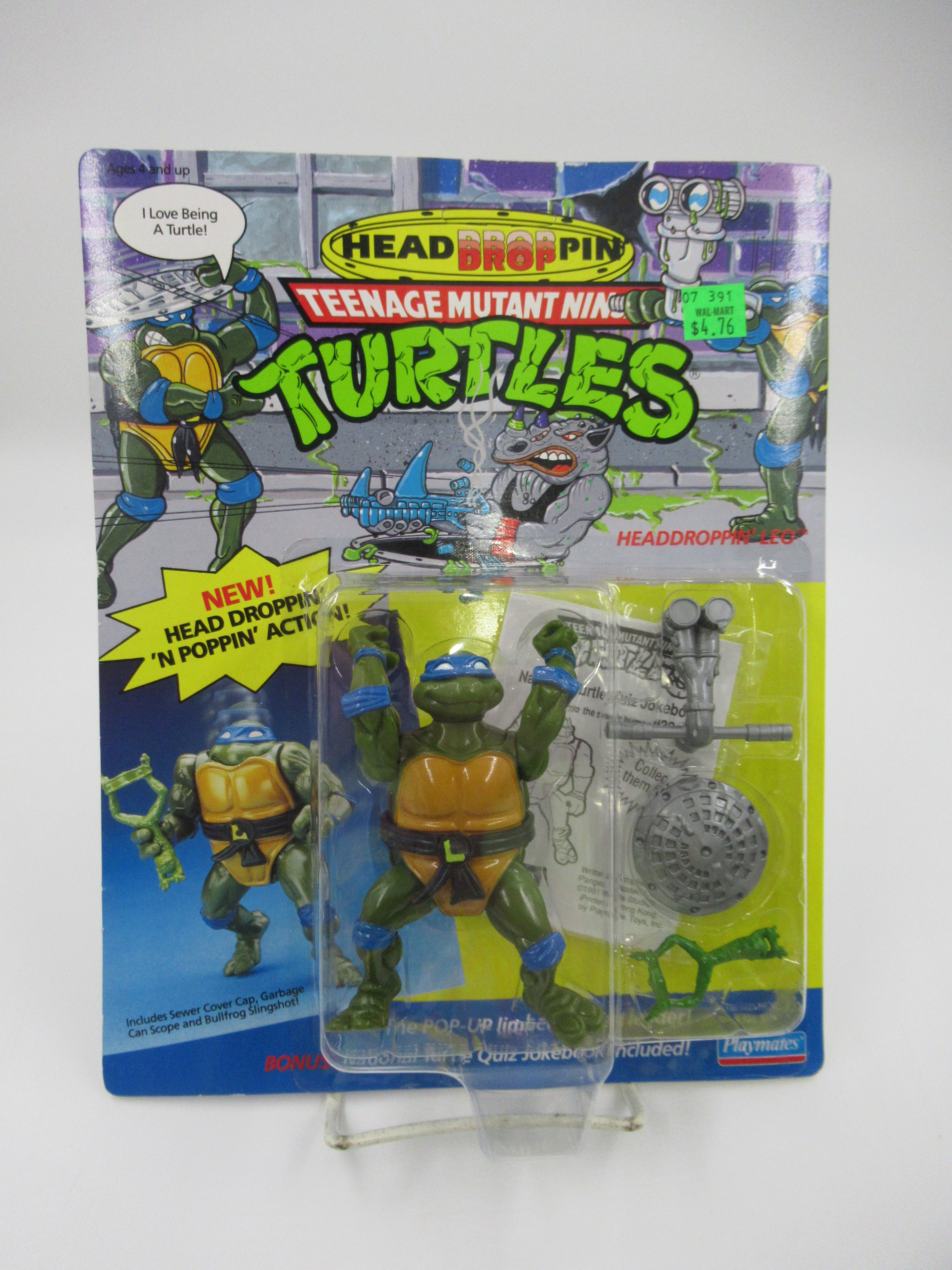 Teenage Mutant Ninja Turtles Headdroppin' TMNTs Set of 4 - Playmates (1991)